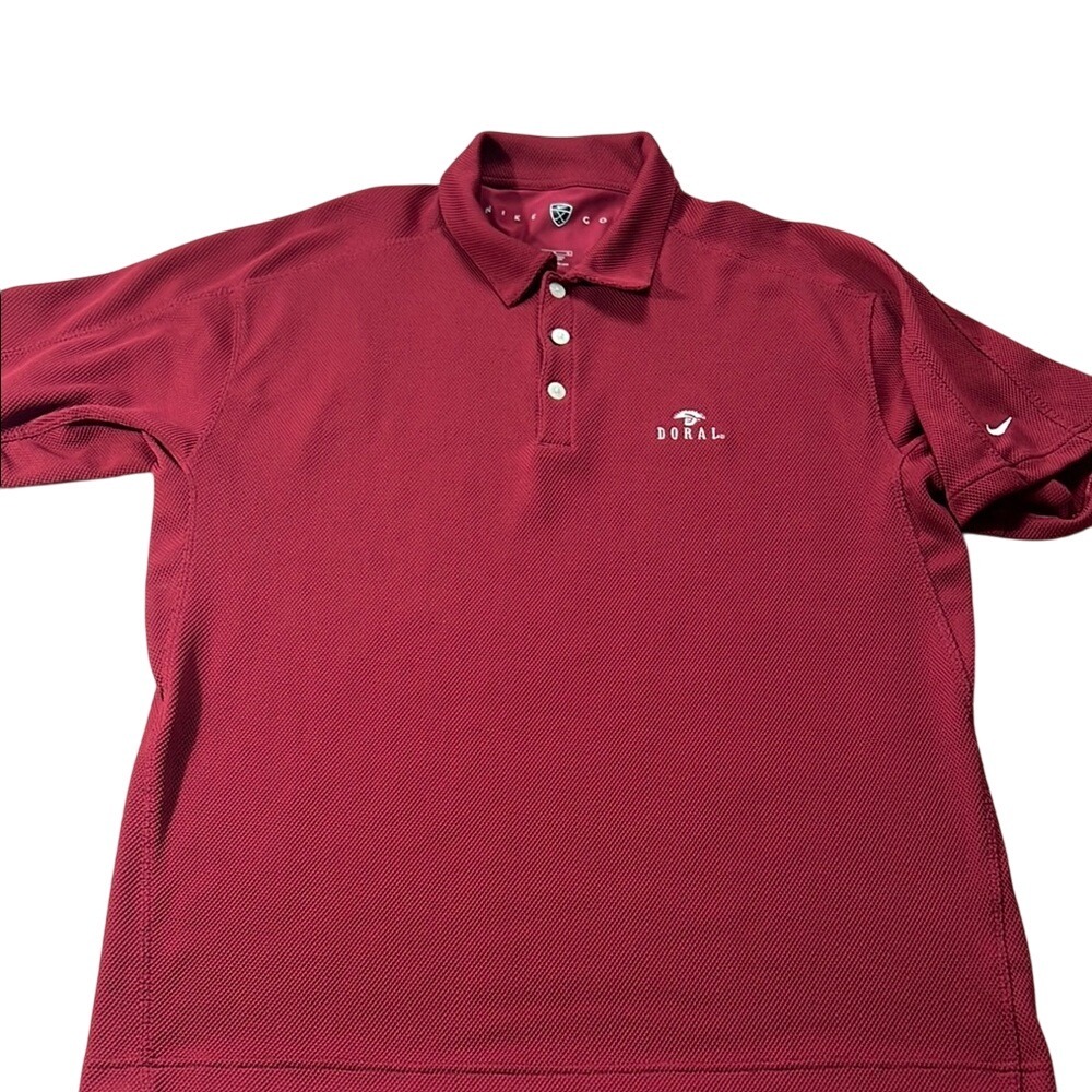 Nike‎ Golf Doral Polo Shirt Sphere Dry Performance Athletic Red Large